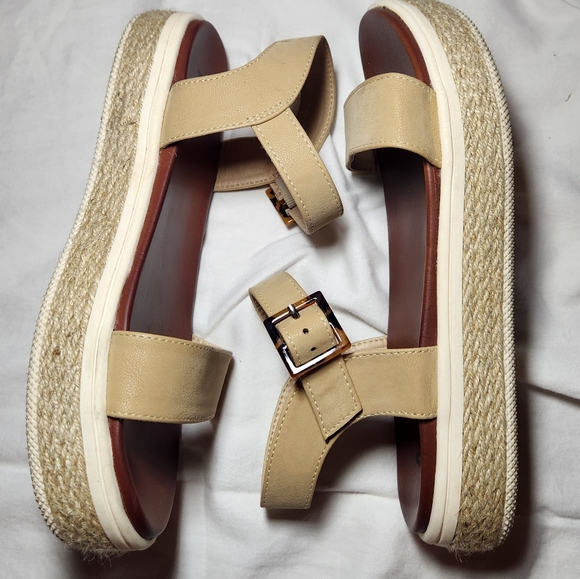 Mia Kiera Platform Espadrille Sandal Size 7.5 Ecru/tan - Picture 4 of 5